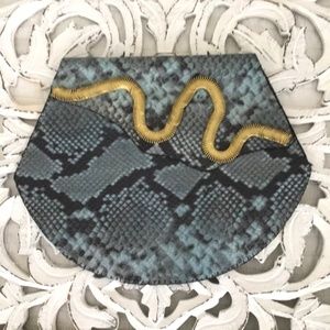 Hand Made unique Snake Print Clutch snake chain